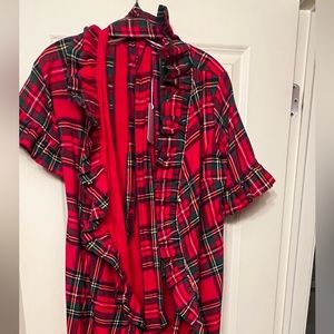 NWT Elizabeth Wilson designs tartan maxi wrap dress size small